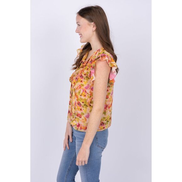 Misa Los Angeles Emi Top Golden Floral Mix Size L - Picture 14 of 14